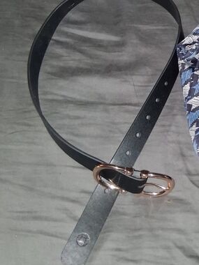 Land's End Black Chase Logo Belt